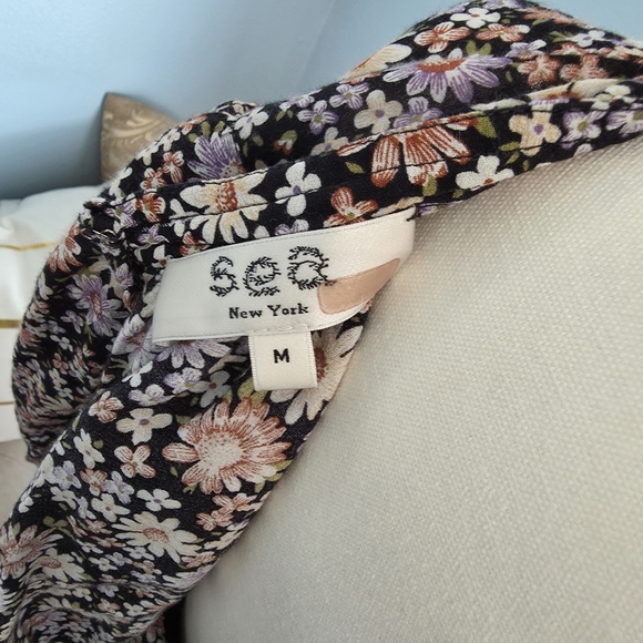 Sea New York Brown and Cream Mock Neck Bishop Sleeve Sundress - Picture 3 of 9